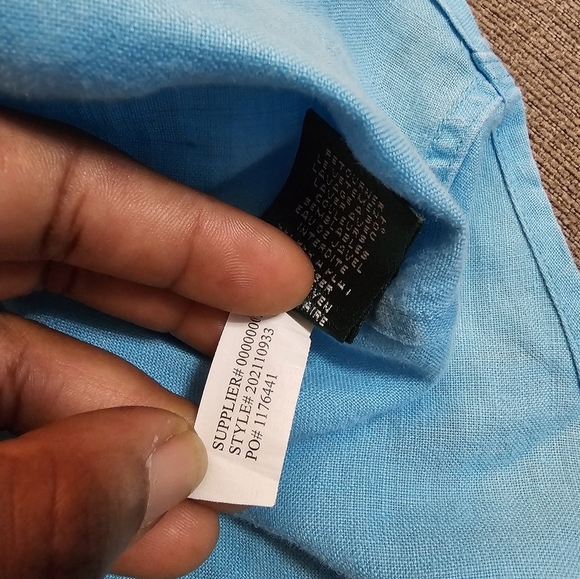 Lauren Ralph Lauren Linen Light Blue Turquoise Lagenlook Relaxed Button Top 1X - Picture 6 of 6